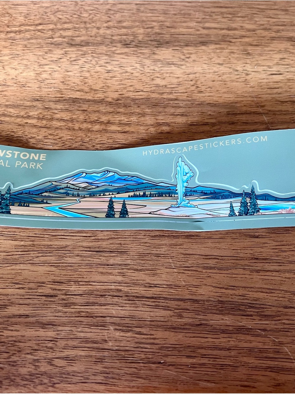 Yellowstone Landscape Sticker — Blue Scenic Vinyl by